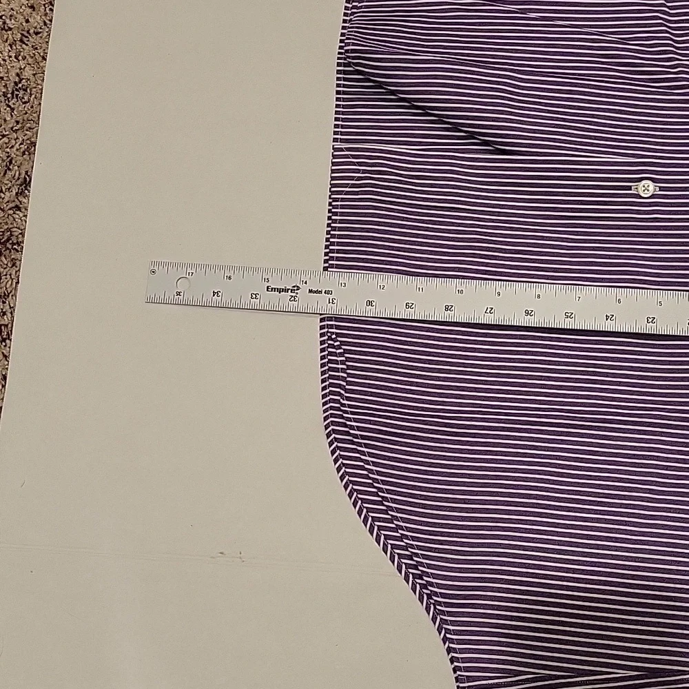 Polo by Ralph Lauren Curham Classic Fit, Men's Purple with White Stripes 16.5-36